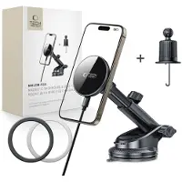 Tech-Protect MM15W-V10 MAGNETISK MAGSAFE DASHBOARD & VENTILATION TRÅDLØS OPLADDER TIL BILHOLDER 15W SORT