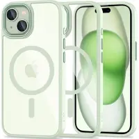 Tech-Protect iPhone 15 Magmat Cover - MagSafe Kompatibel - Grøn / Klar