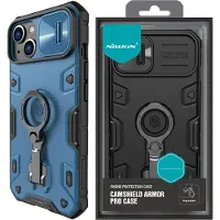 NILLKIN CamShield Armor Pro Cover iPhone 14 Plus Armored Cover med Kamerabeskyttelsesring Stander Blå