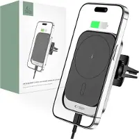 Tech-Protect CW19 MagSafe magnetisk bilholder med 15W induktionsoplader til luftventil - sort
