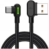 Mcdodo 90 vinklet USB-C-kabel med hurtig opladning, dobbeltsidet USB TYPE C LED, 3M
