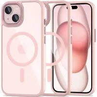 TechProtection iPhone 15 Magmat Cover - MagSafe Kompatibel - Pink / Klar