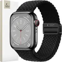 Tech-Protect Apple Watch Series 11/10/9/8/7/6/SE 3/SE NylonMag-rem - 40mm/41mm/42mm - Sort