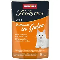 Animonda Vom Feinsten | Raffinesse in Gelee | Vådfoder til katte i gelé - 85 g pose - Kylling og kalkun 85 g