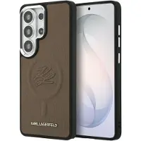 Karl Lagerfeld -præget ringinitialer MagSafe-etui til Samsung Galaxy S26 Ultra - Brun