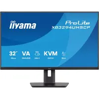 Iiyama ProLite XB3294UHSCP-B1 - LED-skærm - 31.5 - 3840 x 2160 4K @ 60 Hz - VA - 400 cd/m² - 3000:1 - 2 ms - HDMI, DisplayPort, USB-C - højtalere - sort, mat