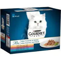Purina Gourmet Perle And, kalkun, lam, tun - vådfoder til katte - 12x85 g