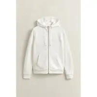 Gant Ganttil kvinder. 4202588 Hættetrøje med lynlås Tonal Shield i råhvid (XS), Casual, Bomuld