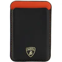Audi Lamborghini Urus D8 MagSafe Magnetic Phone Wallet i ægte læder - sort og rød