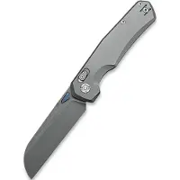 Kunwu Knives Chad - Stonewashed - Titanium foldekniv, Orange Peel Texture