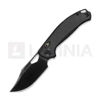 Kunwu Knives Django XL - DLC - Carbon Fiber foldekniv, sort
