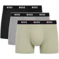 BOSS BOSStil mænd. 50554694 Sæt med 3 Power boksershorts grøn, grå, sort (XL), Afslappet, Flerfarvet, Bomuld