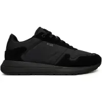 BOSS Sneakers med snøre i let stof med ruskindskanter