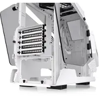 Thermaltake AH T200 - Tower - micro ATX - sidepanel med vindue (hærdet glas) - ingen strømforsyning (PS/2) - hvid - USB/Lyd