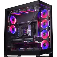 Phanteks NV7 - FT - udvidet ATX - sidepanel med vindue (hærdet glas) - ingen strømforsyning (ATX) - sort satin - USB/Lyd