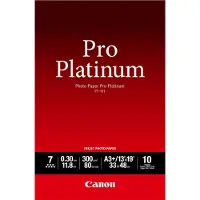 Canon Photo Paper Pro Platinum - A3 plus (330 x 480 mm) - 300 g/m² - 10 ark fotopapir - for PIXMA iP8720, IX6820, PRO-1, PRO-10, PRO-100, Pro9000, Pro9000 Mark II, Pro9500