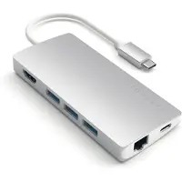Satechi Aluminum Multi-Port Adapter V2 - Dockingstation - USB-C / Thunderbolt 3 - 1GbE
