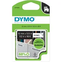 Dymo Tape D1 12mmx5,5m perm polyest bl/whi