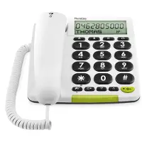 Doro PhoneEasy 312cs - Telefon med ledning med opkalds-ID - hvid