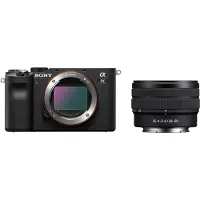 Sony a7C ILCE-7CL - Digitalkamera - spejlløst - 24.2 MP - Full Frame - 4K / 30 fps - 2.1x optisk zoom 28 - 60 mm objektiv - Wireless LAN, NFC, Bluetooth - sort