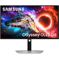Samsung 27" Odyssey OLED G8 G80SH 4K UHD 240Hz Gamingskærm, Silver