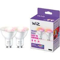 WiZ Connected Colors - LED-lyspære - form: PAR16 - klar finish - GU10 - 4.7 W (tilsvarende 50 W) - klasse F - køligt hvidt/varmt hvidt lys - 2200-6500 K (pakke med 2)