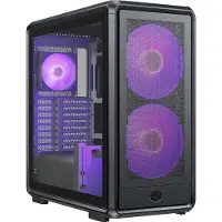 Cooler Master MasterFrame 600 Mesh - Mid tower - SSI CEB - sidepanel med vindue (hærdet glas) (ATX) - sort - USB/Lyd