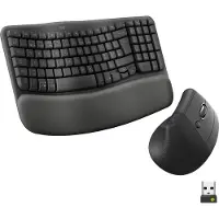 Logitech Wave Keys and Lift Combo - Sæt med mus og tastatur - trådløs - Bluetooth LE, 2.4 GHz - QWERTY - nordisk (dansk/finsk/norsk/svensk) - grafit