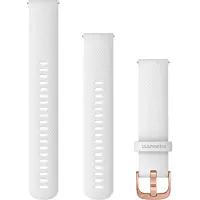 Garmin Quick Release Band - Urrem for smart watch - 125 - 218 mm - hvid, rosenguld-hardware - for Approach S40 Forerunner 245, 55, 645 Venu vívoactive 3 vívomove 3, HR, Luxe, Style