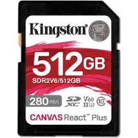 Kingston Canvas React Plus - Flashhukommelseskort - 512 GB - Video Class V60 / UHS-II U3 / Class10 - SDXC UHS-II