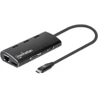 Manhattan 152440, USB Type-C, 100 W, Sort, MicroSD (TransFlash), SD, Aluminium, CE, FCC, RoHS2, WEEE