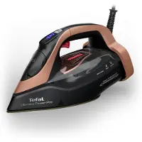 Tefal Ultimate Power Pro FV9E50, Tør & dampstrygejern, Durilium AirGlide Autoclean soleplate, 2 m, 300 g/min, Sort, Kobberfarve, 85 g/min