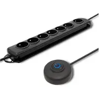 Qoltec - Overspændingsbeskyttelse - AC 230 V - 3680 Watt - udgangsstik: 7 - 1,5 m ledning - sort