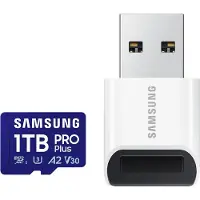 Samsung PRO Plus MB-MD1T0SB - Flashhukommelseskort - 1 TB - A2 / Video Class V30 / UHS-I U3 - microSDXC UHS-I - blå