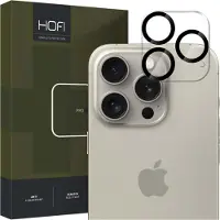 Hofi iPhone 16 Pro/16 Pro Max Cam Pro+ Kameralinsebeskytter i Hærdet Glas - Gennemsigtig / Sort