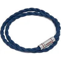 HUGO Dobbelt armbånd i flettet læder