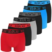 Replay herre boxershorts sæt med 6 bomuld farve BM331 logo størrelse M