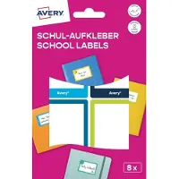 Avery Zweckform AVERY label-/buketetter, papir 48 x 70 mm, farvede rammer, afrundede hjørner, håndskrevne, permanent - 1 stk (SCHOOL8G)