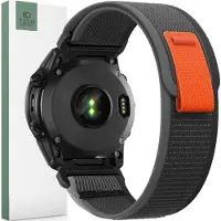 Tech-Protect Nylon Strap for Garmin Fenix 5 / 6 / 6 Pro / 7 - Black & Orange