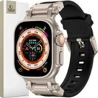 TechProtection Apple Watch Series Ultra 3/2/Ultra/11/10/9/8/SE 3/(2022)/7/SE/6/5/4/3/2/1 Delta Pro-rem - 49 mm/46mm/45 mm/44 mm/42 mm - sort/titanium