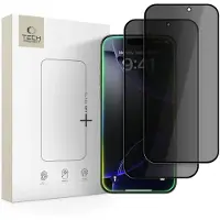 Tech-Protect iPhone 16 Pro/17/17 Pro Glass Spy+ Privacy Skærmbeskyttelse Hærdet Glas - 2 stk. - Sort