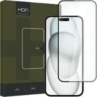 Hofi iPhone 15 Premium Pro+ Skærmbeskyttelse Hærdet Glas - Sort Kant
