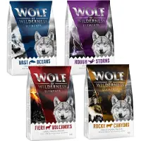 Wolf of Wilderness Blandet pakke: Adult - "Elements" Lam, And, Okse, Fisk (monoprotein; 4 x 1 kg)