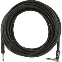 Fender Professionelt 25 Fod Langt Lige/Vinklet Instrumentkabel Sort