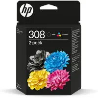 HP 308 / 6L6S6UE - 2-Pack Black and Color (Cyan Magenta Yellow) Ink