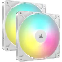 Corsair RS140 ARGB Dual Pack - Indsats med blæser - 140 mm - hvid (pakke med 2)