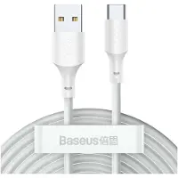 Baseus Simple Wisdom USB-A / USB-C-kabel - 1.5m, 2 Stk. - Hvid