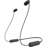 Sony WI-C100 - Øreproptelefoner med mik. - i øret - halsbånd - Bluetooth - trådløs - sort