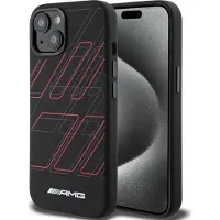 Mercedes Benz Apple iPhone 13 / 14 / 15 AMG Etui Silikone Store romber Mønster MagSafe (AMHMP15S23SSPK) Sort
