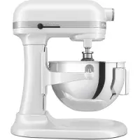 KitchenAid 5KSM55SXXEWH, Bordmixer, Hvid, Slå, Ælte, Mikse, Omrøre, 1,1 m, 5,2 L, Rustfrit stål